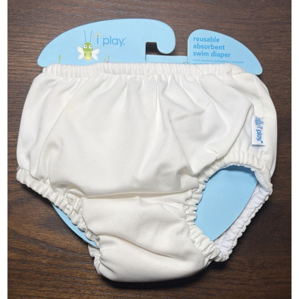 Baby Pull-up Reusable Absorbent Swim Diaper Size 12 Months 18-22lbs White iPlay